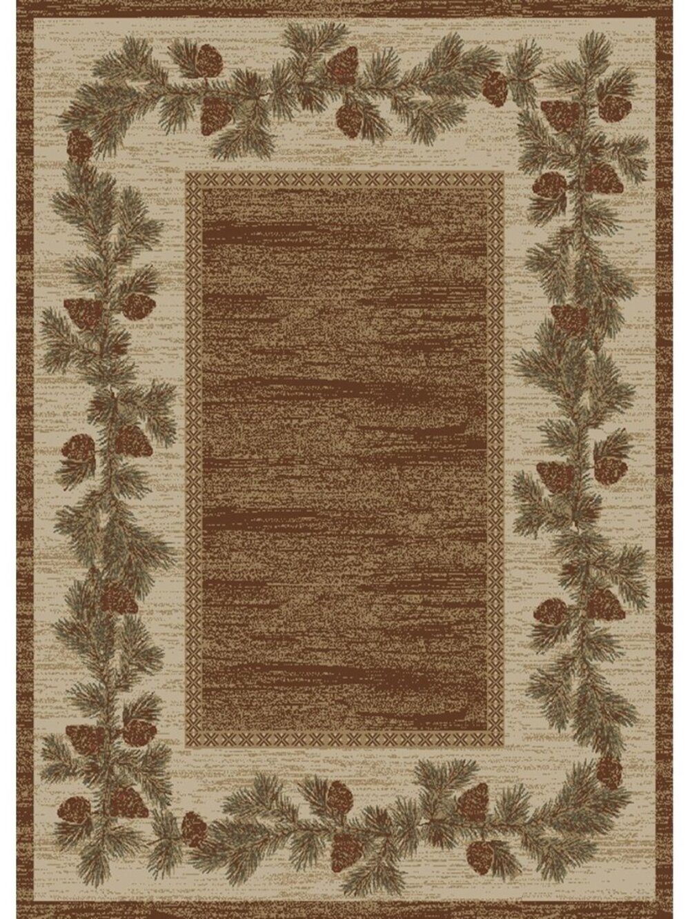 Rug Empire Rustic Lodge, Pine Cone Open Field Area Rug, 26" W x 39" L, Multi